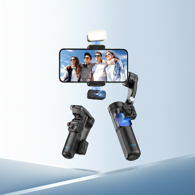 TOKQI-M02 New M02 Three-axis Stabilizer Intelligent Camera Head Multiple Tracking Modes Face Tracking