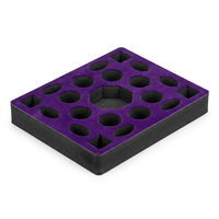 Op maat gemaakte polyurethaanschuim/EPE/EVA flocking insert voor pen- en brillen etui, fluweel gevoerd, waterdicht, milieuvriendelijk, gestanst display.