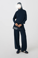 Ensembles de vêtements de sport modestes pour femmes musulmanes : Haut court à capuche avec pantalon large et jupe portefeuille confortable, motif uni, coupe ample