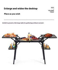Mobilier d'extérieur portable et durable réglable en aluminium, <span class=keywords><strong>table</strong></span> d'appoint <span class=keywords><strong>pliante</strong></span> rétractable IGT pour <span class=keywords><strong>camping</strong></span> pique-nique, vente en gros - Product Image 6