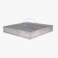 Grille en acier galvanisé, grille à barres, couvercle de tranchée de drainage, revêtement de sol industriel, surface antidérapante à haute capacité de charge