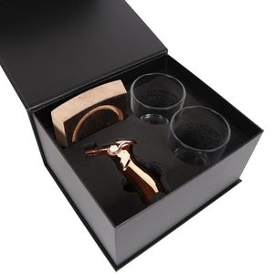 High Quality Ice Cube Whiskey Glass Gift Box Rigid Cardboard Packaging <b>Wine</b> Bottle Rock Whiskey Decanter Set Gift Box - Product Image 3