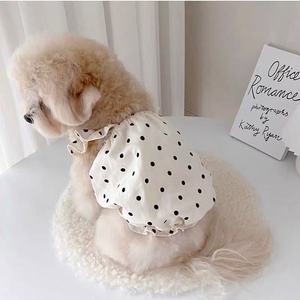 Pet Spring/Summer Thin Polka Dot Sundress, Korean Style, Simple <b>Cat</b> <b>Clothes</b>, Anti-Shedding, for Bichon Frises and Teddy Bears - Product Image 2