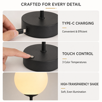 Lampe de table LED sans fil élégante en fer doré et acrylique pour zone d'accueil, côté canapé, éclairage de scène nocturne et décoration ponctuelle