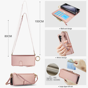 Avec anneau multifonctionnel Portefeuille pour téléphone Samsung <span class=keywords><strong>Galaxy</strong></span> <span class=keywords><strong>ZFold</strong></span> 3 <span class=keywords><strong>4</strong></span> 5 6 PU Leather Phone Case With Crossbody Strap - Product Image 5