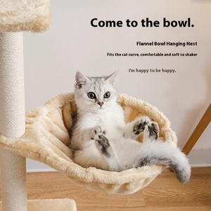 Geïntegreerde houten kattenboom met sisal speeltje & springbed, grote kattenkrabpaal, groothandel buitenlandse handel product - Product Image 3