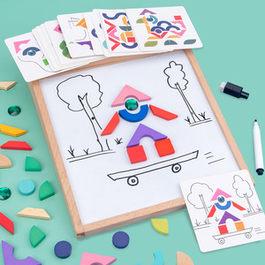 Tablero de dibujo magnético de madera con pequeños pájaros migratorios, 31x23x6cm, juguete educativo para niños, reconocimiento de formas geométricas - Product Image 2