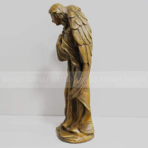 Haute qualité priez pour la décoration de bureau de sculpture en bronze d'anges de deuil - Product Image 3