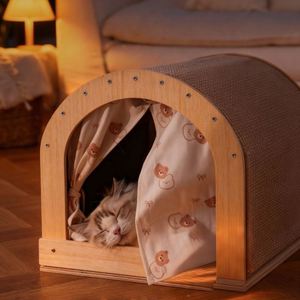 Lit surélevé de luxe pour chien, ellipse, en sisal, écologique, résistant aux morsures, imperméable, pour bouledogue français - Product Image 5