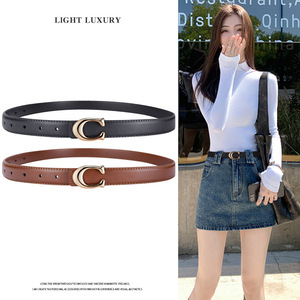 Fibbia liscia a forma di C cintura morbida e resistente da <span class=keywords><strong>donna</strong></span> alla moda accessori di <span class=keywords><strong>abbigliamento</strong></span> da <span class=keywords><strong>donna</strong></span> abbinati a cintura Casual da lavoro - Product Image 5