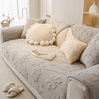 Coussin de canapé sectionnel en chenille de luxe, housse antidérapante épaisse et moelleuse haut de gamme pour l'hiver, motif flocon de neige, tissu géométrique accessible