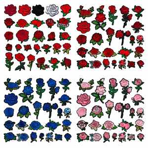 Patch brodé pour vêtements et accessoires multi-usages, motif Fée Rose Bleue, Rose et Rouge - Product Image 1