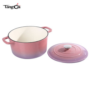 <span class=keywords><strong>Cocotte</strong></span> en <span class=keywords><strong>fonte</strong></span> émaillée au design moderne et écologique, compatible four et plaques à gaz/à <span class=keywords><strong>induction</strong></span>, ustensile de cuisine polyvalent - Product Image 1