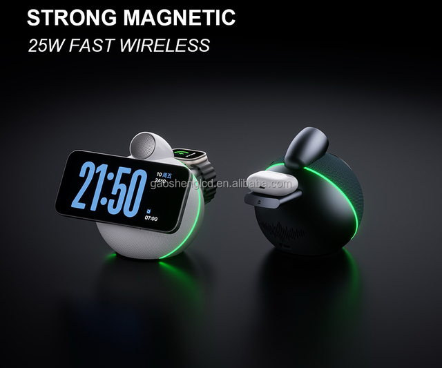 30W Wireless Chargers Dock with Speaker 4 in 1 Multifunction Fast Portable Mobile Phone Charging Holder for iPhone