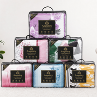 En stock : Ensemble de literie imprimé 8 pièces pour lit Queen/King, avec draps, rideaux et taies d'oreiller assortis