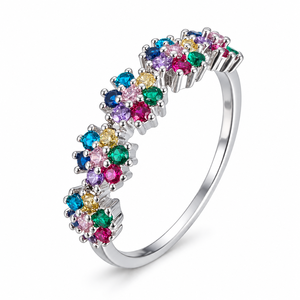 Anello Geometrico Colorato per Donne, Design Semplice per Uso Quotidiano - Product Image 1