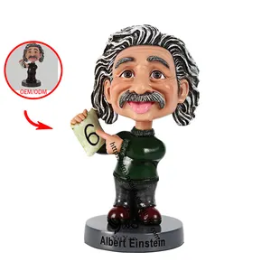 Patung mainan resin kustom pabrik hadiah ilmuwan Einstein untuk anak-anak patung 3d bobblehead resin kustom