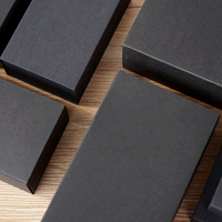 ZL vente en gros emballage personnalisé petit produit thé savon cosmétique huile essentielle brillant à lèvres papier recyclé boîtes à tiroirs noires