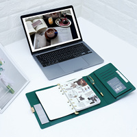 Carnet de notes A6 en cuir PU vegan à 6 anneaux, idéal pour le journaling et les voyages