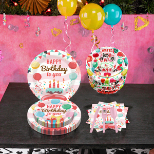 Services de fête jetables personnalisables, fournitures pour anniversaires, assiettes à dessert pour pâtisseries, boutiques de gâteaux, <span class=keywords><strong>caf</strong></span>és - Product Image 2