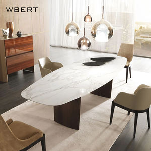 WBERT nordico minimalista in <span class=keywords><strong>legno</strong></span> massello tavolo da pranzo ovale arrotondato Log sala da pranzo mobili tavolo casa - Product Image 4