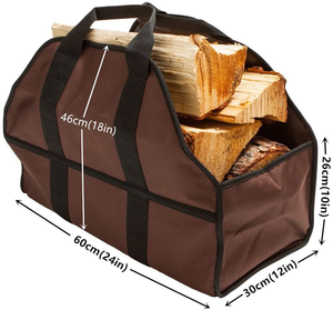 Sac de transport pour bois de chauffage pliable robuste, grand sac en toile avec poignées, transport de bois portable pour cheminée en extérieur - Product Image 2