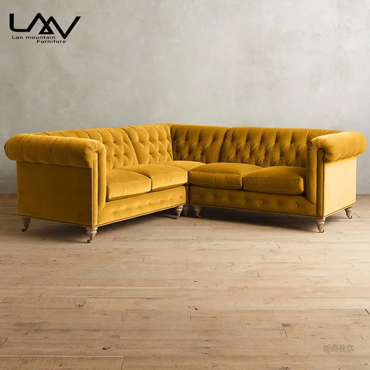 Pull Button custom Velvet fabric sofa living room sofa Modern Hotel Multiple Colors to choose lounge sofa combination