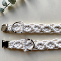 Collier de chien macramé Boho fait à la main pour petit animal de compagnie breloques LOGO personnalisées avec boucle en métal à dégagement rapide produits tendance accessoires