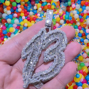 Pendentif Hip Hop Iced Bling en argent sterling 925 plaqué or pour homme et femme, avec lettres XO en moissanite VVS, simulant un diamant - Product Image 3