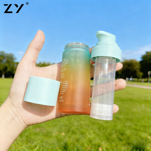 Zy thay thế gói tùy chỉnh màu sắc Gradient 100ml <span class=keywords><strong>150ml</strong></span> Vòng không có không khí bơm chân không chai nhựa bao bì mỹ phẩm - Product Image 2