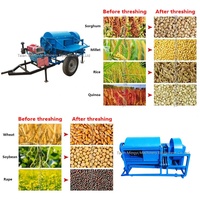 Machine à battre multifonctionnelle à moteur diesel pour riz, blé, soja et sorgho, avec faible taux d'impuretés