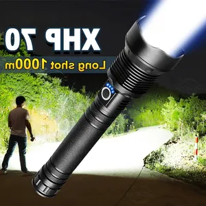 Tùy chỉnh 18650 sạc Pin đèn pin 5 chế độ LED chiến thuật đèn pin Zoomable T6 Torch ánh sáng cho cắm trại