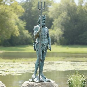 Statue de dieu de la mer classique en bronze moulé sur mesure grandeur nature pour la sculpture d'art moderne en plein air - Product Image 5