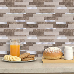 Carrelage en <span class=keywords><strong>pierre</strong></span> naturelle PVC aluminium ardoise rouille, mosaïque autocollante pour surfaces murales - Product Image 5