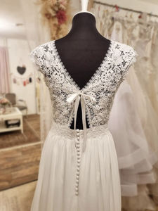 ON440 Simple vestido de novia blanco Boho <span class=keywords><strong>Ever</strong></span> Pretty elegante gasa sin mangas bata Sexy vestido de novia para ser - Product Image 2