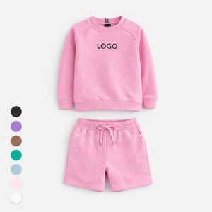 Venta de Fábrica OEM ODM Ropa Infantil al por Mayor, Conjuntos Deportivos de Felpa Francesa con Cuello Redondo para Niños - Product Image 2