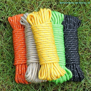 Corde de tente de camping en gros, style Guy Line, 4 mm, épaissie, avec bandes réfléchissantes, pour fixation de auvent, modèle coloré - Product Image 3