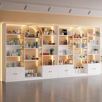Étagère de présentation multi-niveaux au sol pour salon de beauté, style nordique minimaliste, pour colle à ongles, produits de soin et cosmétiques