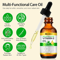 Huile naturelle à la vitamine E avec logo personnalisé Nourrit en profondeur la peau sèche, hydrate et fermeté, élasticité, huile à la vitamine E pour les soins de la peau du visage