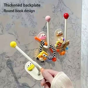 Ensemble d'organisateurs muraux pliables multifonctionnels amusants avec 4 crochets en plastique mignons pour salle de bain, cuisine, armoire - Grande capacité - Product Image 2