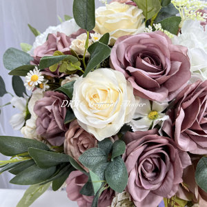 2024 DKB superventas tamaño grande seda Rosa flor bolas Decoración de mesa para boda Navidad y graduación hecha de tela - Product Image 3