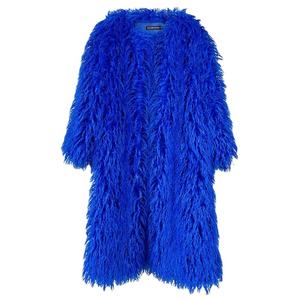 Abrigo Largo <span class=keywords><strong>de</strong></span> Piel Sintética Estilo Europeo y Americano, <span class=keywords><strong>Color</strong></span> Sobre la Rodilla - Product Image 1