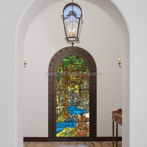 Fenêtres en vitraux de style européen, solides et faites à la main, pour les églises et les bâtiments commerciaux |   Décoration Tiffany au design naturel personnalisé - Product Image 5