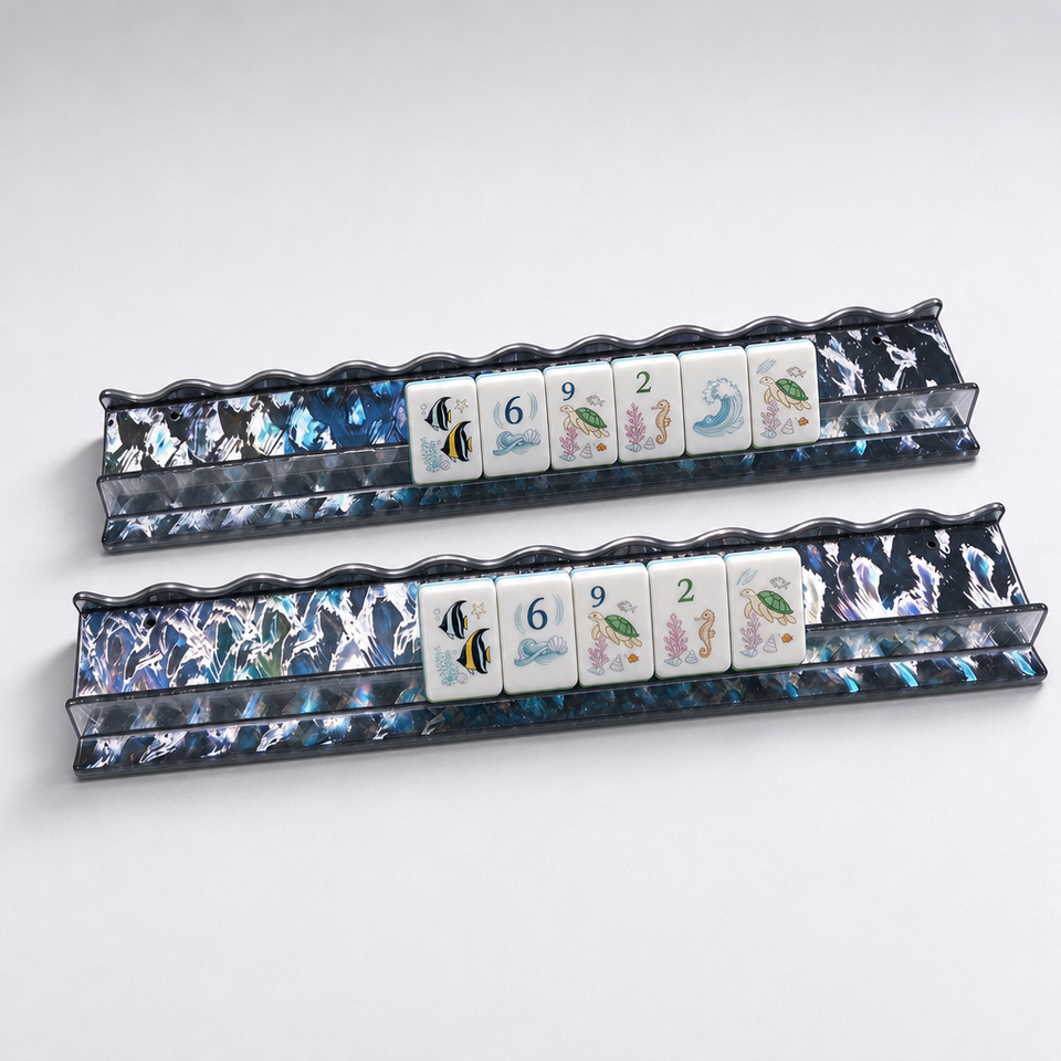 20 Inch Mahjong Tile Rack Glitter Acrylic U Shaped Scalloped Edge ...