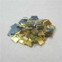 Gold Glass Mosaic Mini Small Mirrors Cut Pieces for Crafts Glass Mirror Mosaic Piece for Diy