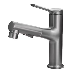<span class=keywords><strong>Robinet</strong></span> de lavabo de salle de bain moderne en laiton massif, mitigeur pivotant à 360° avec douchette extractible pour projets hôteliers - Product Image 2