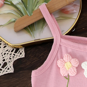 Conjunto de Ropa de Verano para Niñas de 2 a 7 Años, Chaleco con Estampado de Flores 3D y Pantalones Cortos, 2 Piezas, Ropa Infantil de Tela Suave - Product Image 6