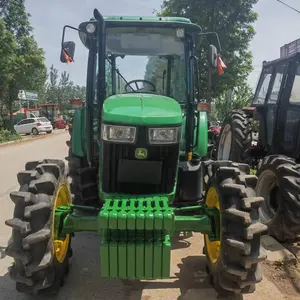 Johnn Deeree Gebruikte Farm Tractor Met Cabine 4wd 1004 Pk 5e1004 Met Grote Banden Sterke Motor Met Korte Gebruikte Uren