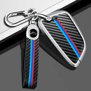 Explosions new style Design Aluminum alloy Car Key Case for BMW VOLKSWAGEN car keychain originality pendant leather