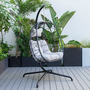 Silla colgante de ratán con forma de <span class=keywords><strong>nido</strong></span> moderno, <span class=keywords><strong>hamaca</strong></span> de jardín de mimbre con <span class=keywords><strong>soporte</strong></span> <span class=keywords><strong>para</strong></span> patio exterior, muebles de Hotel - Product Image 6